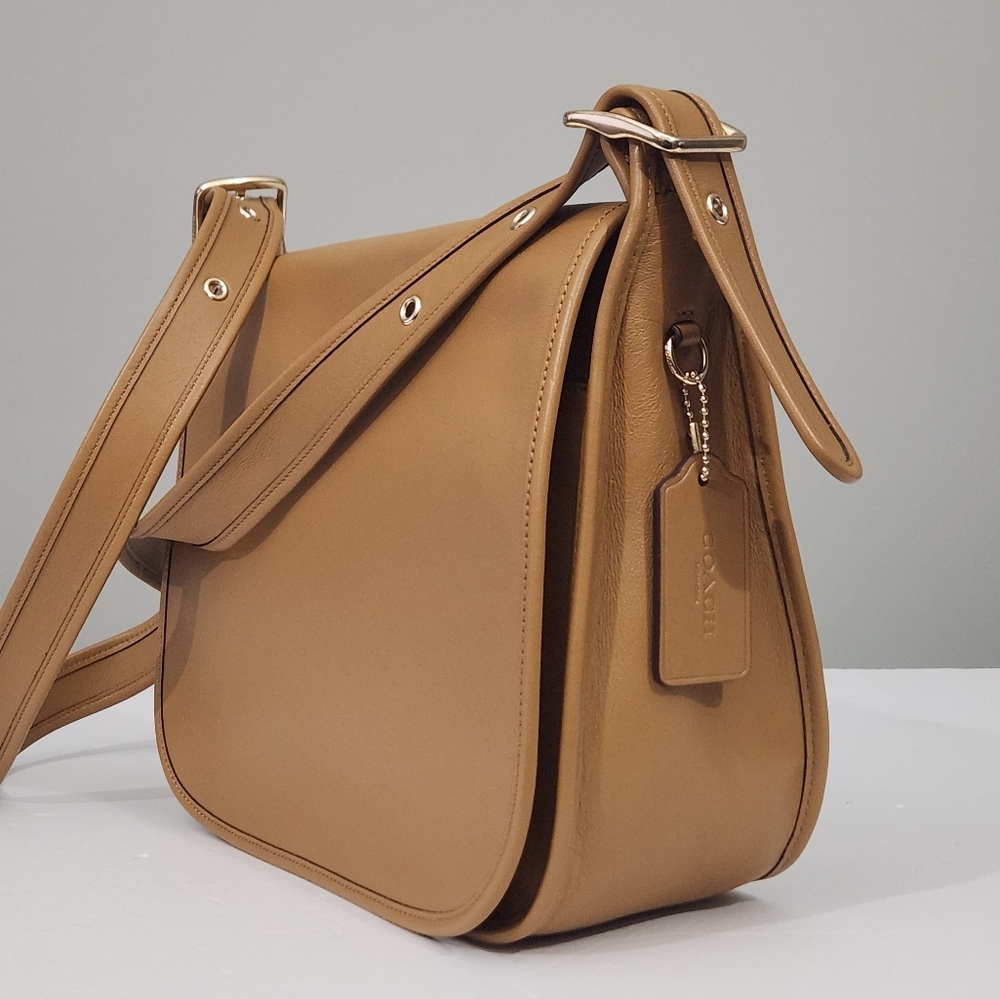 COACH PATRICIA SADDLE BAG IN LIGHT SADDLE TAN SHOULDER CROSSBODY BAG